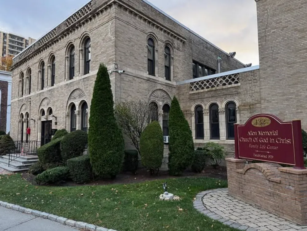 Institutional building exterior after a commercial window film install